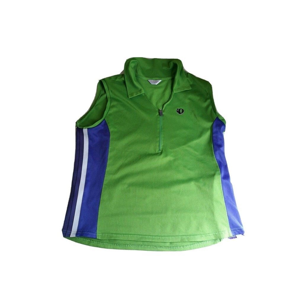 Pearl Izumi Mens XL Sleeveless Cycling Jersey 1/3 Zip Breathable Green Purple